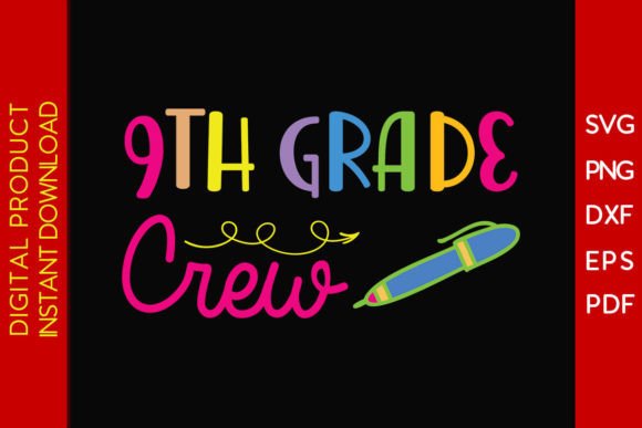 Download 9th Grade Crew Back to School Gift SVG - Premium Resources