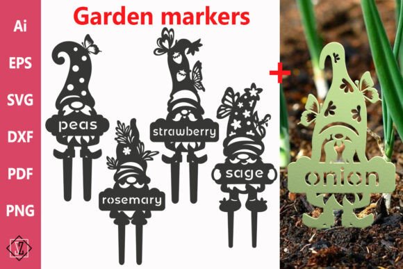 Download Garden Markers ‘Gnomes’ /SVG - Garden markers Collection