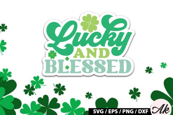 Download Lucky and Blessed Retro Stickers - Retro stickers Collection