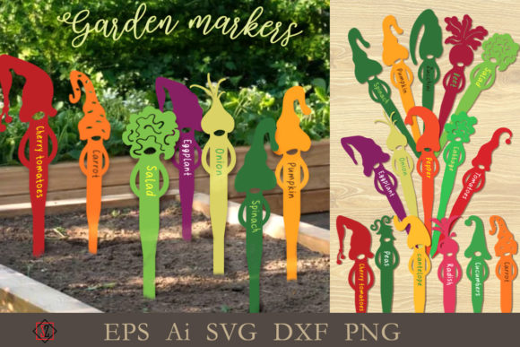 Download Garden Markers with Gnomes. Files to Cut - Garden markers Collection