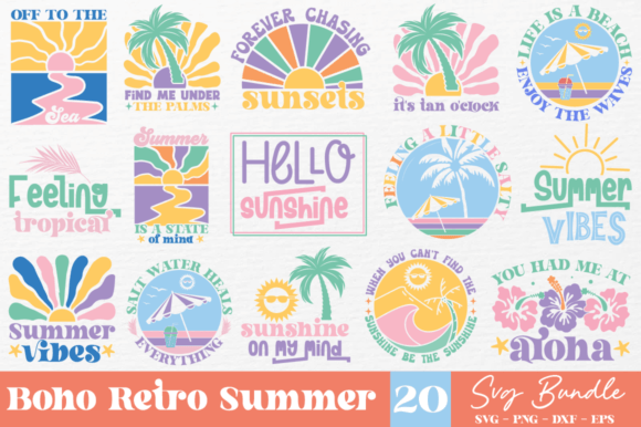 Download Boho Retro Summer SVG Bundle - Retro summer svg Collection
