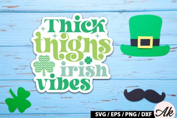 Download Thick Thighs Irish Vibes Retro Stickers - Retro stickers Collection